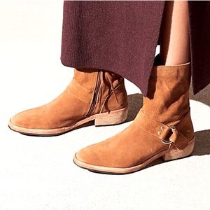 Free People Brown Suede Vienna Ankle Boots Size 37